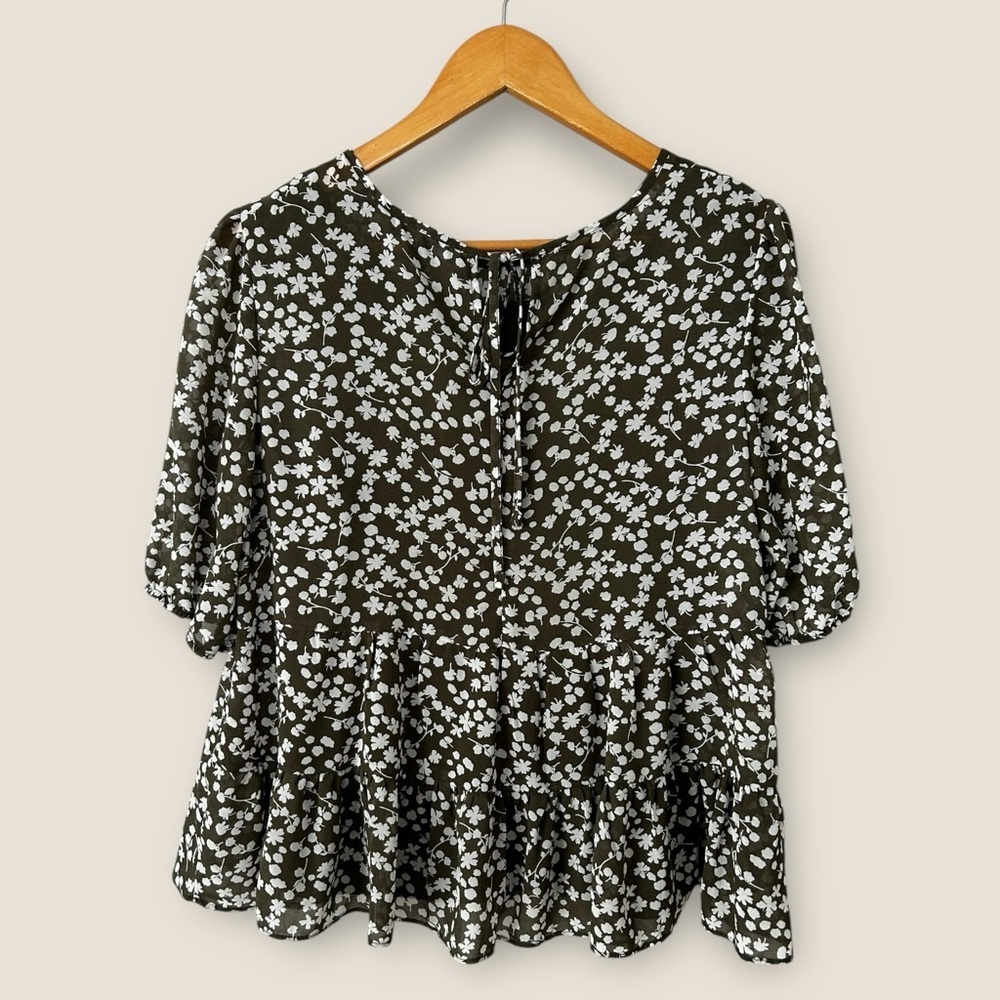 Lily Morgan Floral Blouse Medium - Picture 4 of 8